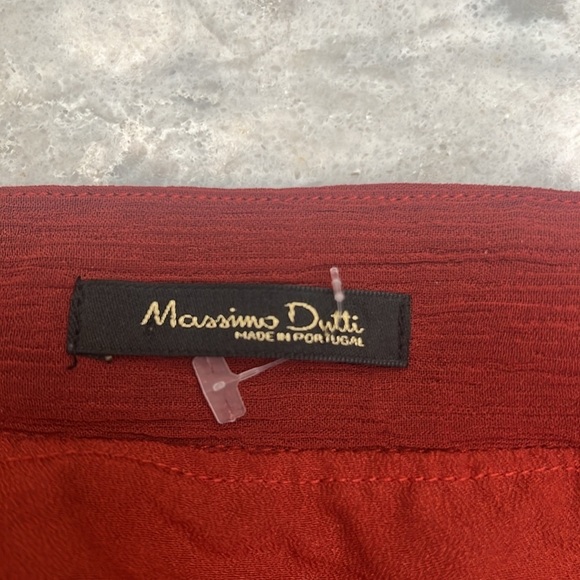 Massimo Dutti Terra Cotta crinkle dress sz M medium like new! - Picture 4 of 5